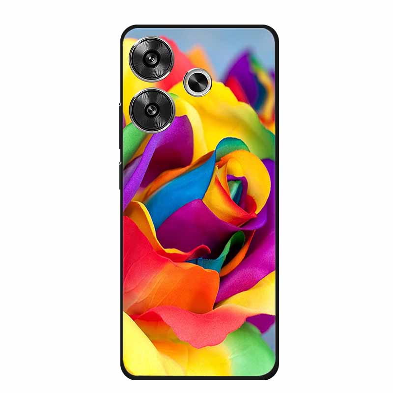6.79" For Poco M6 4G Case POCOM6 Phone Cover Black Silicone Soft Back Cover Case For Xiaomi Poco M6 4G Case M 6 Protective Coque