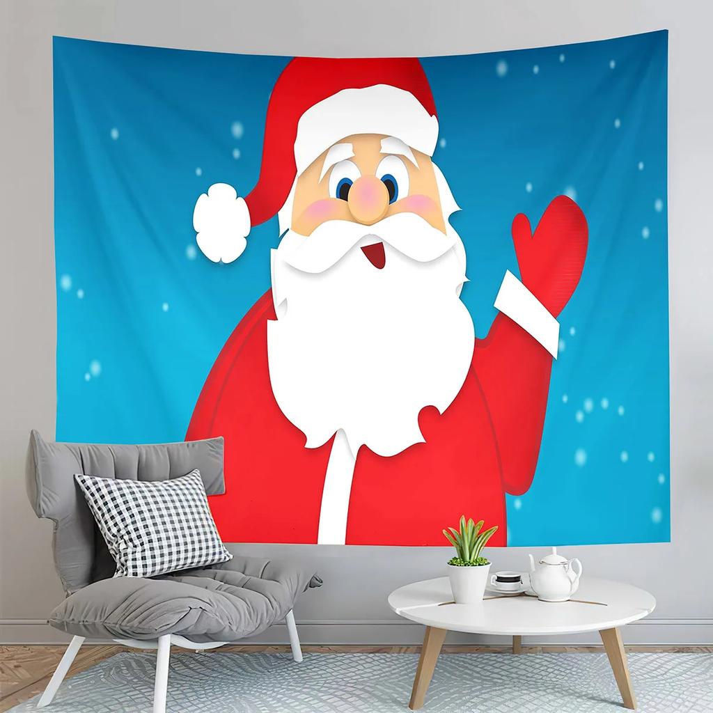 Santa Claus Delivering Gifts Tapestry Merry Christmas Tapestry Cartoon Tapestry Art Home Living Room Bedroom Decor Tapestries