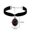 Gothic Resin Rose Velvet Choker Necklace