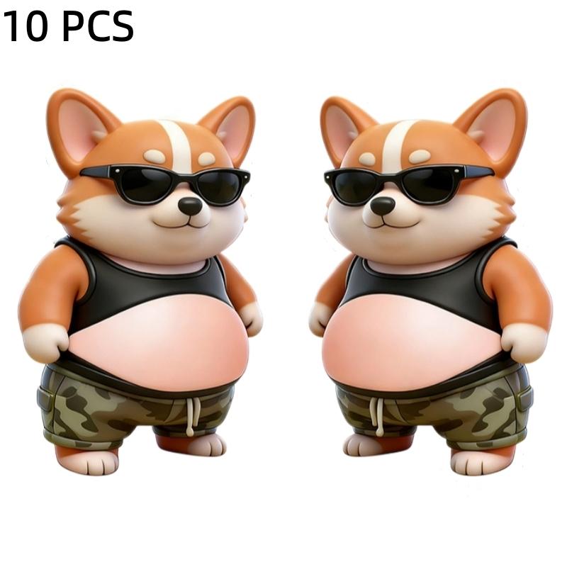 Cute Puppy 3D Belly Puffy Stickers DIY Soft Belly Squeezable Kitty Stickers Phone Case Decoration Children's Toy Birthday Gift