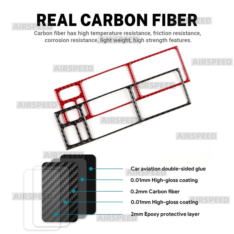 Real Soft Carbon Fiber Sticker For Mercedes Benz SL R129 1990-1994 1995 1996 1997 1998 1999 2000 2001 2002 Car Control AC Panel