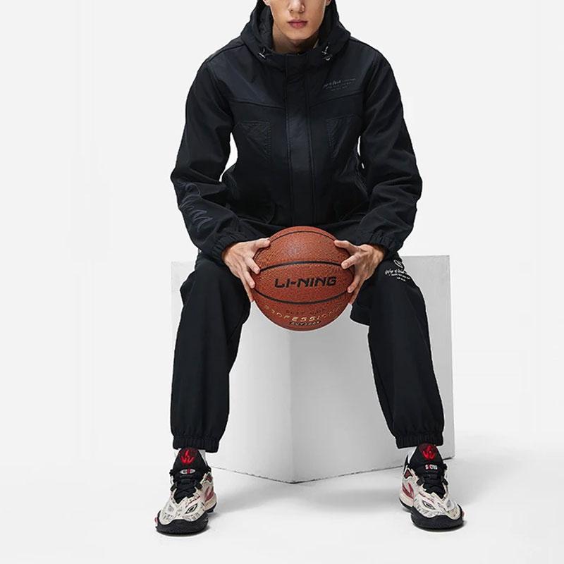 Li-Ning Wade Series Solid Color Hooded Fleece Warm Water-Resistant Loose Long Sleeve Jacket Men jackets Black AFDT693-1