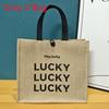 Snoopy Mickey Pattern Tote Bag With Cotton Linen Material For Daily Use And Trendy Casual Style