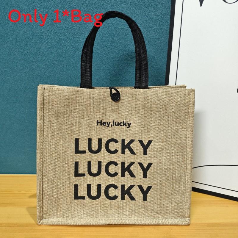 Snoopy Mickey Pattern Tote Bag With Cotton Linen Material For Daily Use And Trendy Casual Style