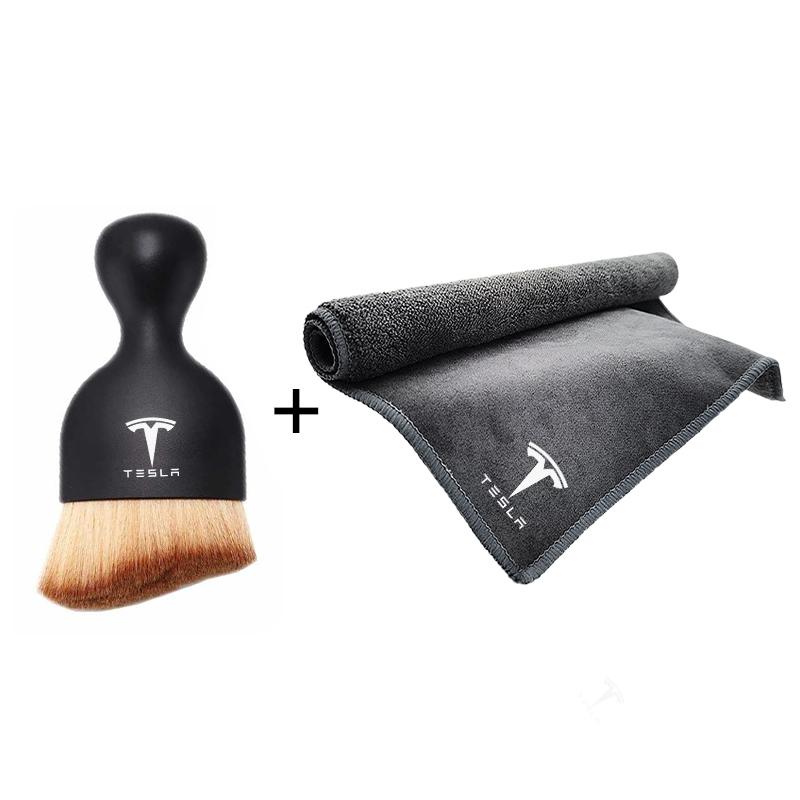 LBXV5 For Tesla Model 3 Y Car Interior Cleaning Soft Brush Tool Dust Remover Suede Fleece Microfiber Wash Towel Car Cleaning Rag Cloth