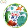 Watercolor Dinosaur Birthday Party Supplies, 20 Plates and 20 Napkin, for Dinosaur Theme Birthday Party Decoration for Boys Kids