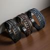 Trendy Men'S Accessories Alloy Magnetic Buckle Multi Layer Retro Leather Rope Braided Bracelet Bracelet  Dressing