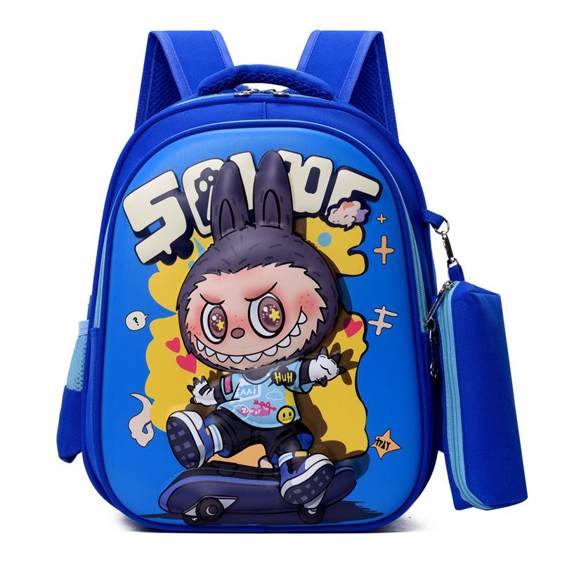 

Children s school bag new cute cartoon student bag boys and girls hard shell shoulder bag lightweight small backpack сапфіровий