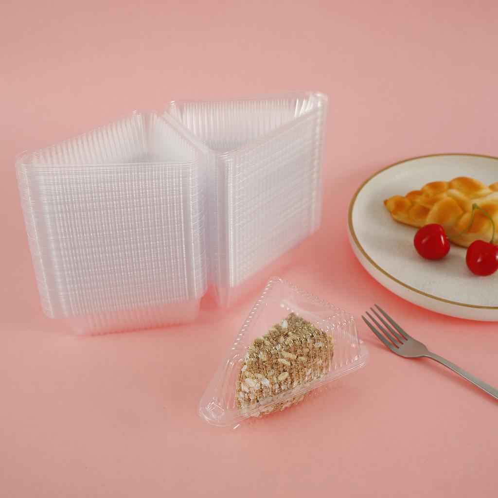 100/150 Pcs Cheese Cake Boxes Transparent Disposable Cakes Boxes Reusable Dessert Boxes Cakes Packing Box for Home and Cake Shop
