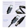 5.5x2.5mm Round End Power Cable with USB C Input, Center Positive Cord for Compatible Equipment, 1 Meter Length