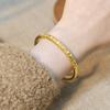 Curly Grass Pattern Bracelet for Women, Ancient Method Inheritance, Solid Ring Bracelet, Niche and High-end