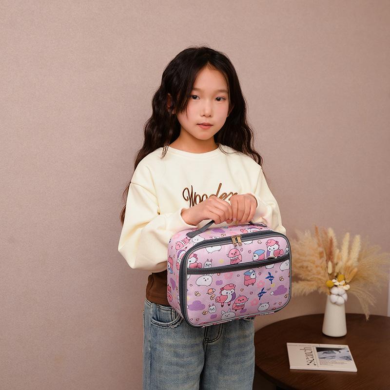 Kids Lunch Bag Insulated Large Capacity Lunch Box Bag for Kindergarten Backpack Storage Dinosaur Style
