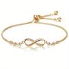 8-Character Bracelet Adjustable Infinity Bracelet with Faux Crystal Accents Women Simple Fashion Bracelet Jewelry Perfect Gift for Any Occasion
