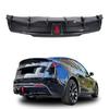 For Tesla Model Y 2019-2024 Car Rear Bumper Diffuser Splitter Lip Chin Spoiler Black Carbon Exterior Accessories Tuning Part