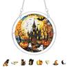 Yousheng Acrylic Puzzle Suncatcher, Halloween Black Cat Castle Raven DIY Sun Catcher Kit, Stained Glass Window Hanging Ornament for Home, Garden