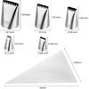 5Pcs Basketweave Piping Tip Set,Stainless Steel Half Row Braided Flower Mouth Nozzles with 10Pcs Disposable Piping Bags,Braided Decorating Tube