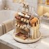 Large Capacity Desktop Cosmetic Organizer Rotating Makeup Brush Storage Box Luxe Pen Holder  Vanity