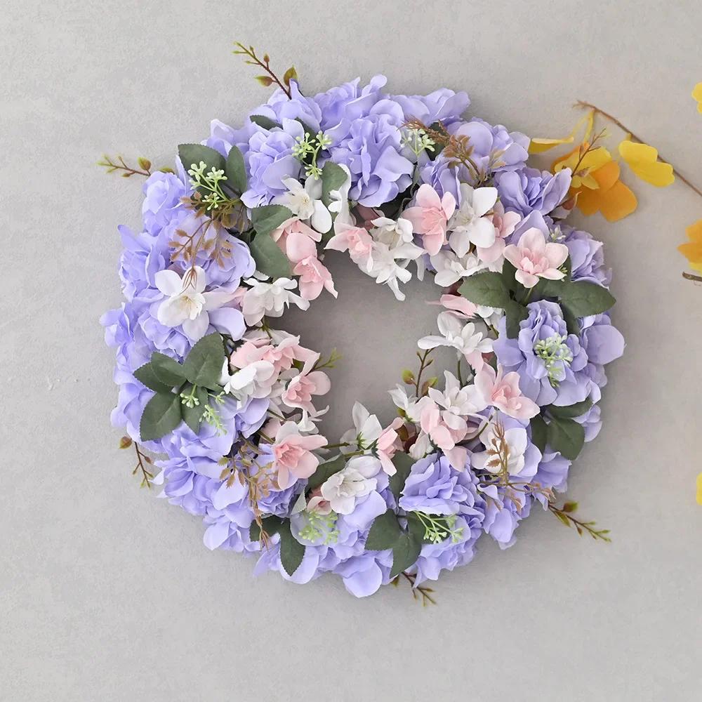 45CM Artificial Peony Wreath Door Decoration Wedding Lintel Flower Photography Props Living Room Wreath Floral Decoration