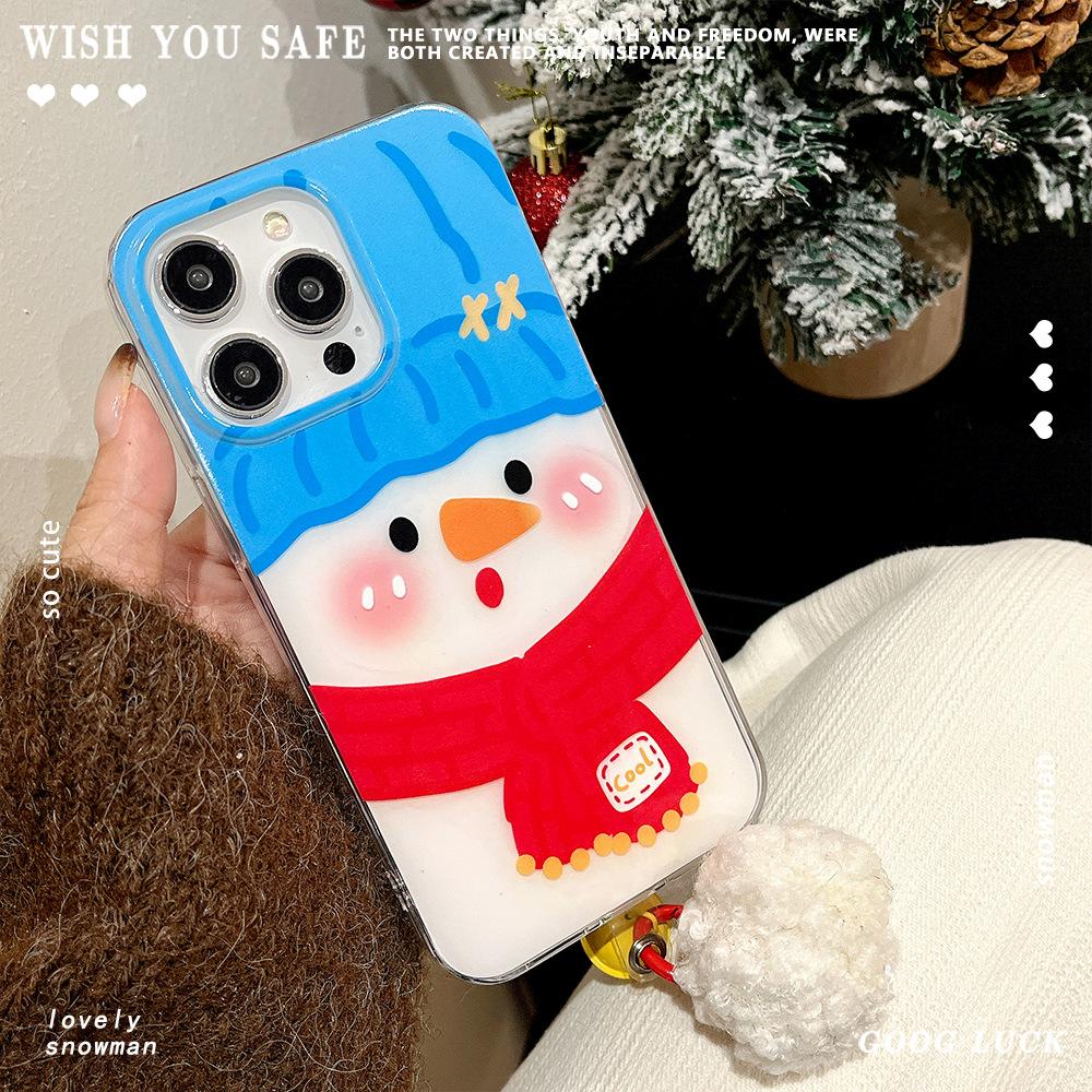 Big Face Snowman Large Hole Shell Suitable for Apple 16promax Mobile Phone Case IPhone 15 Protective Case