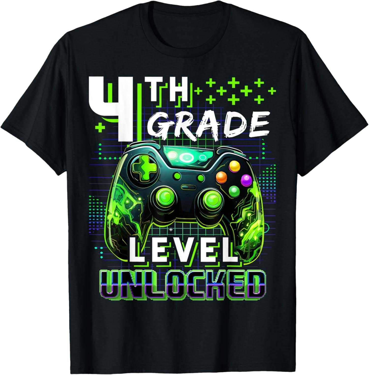 Design School Funny Gamer First Day 4th Grade Unisex T-Shirt S