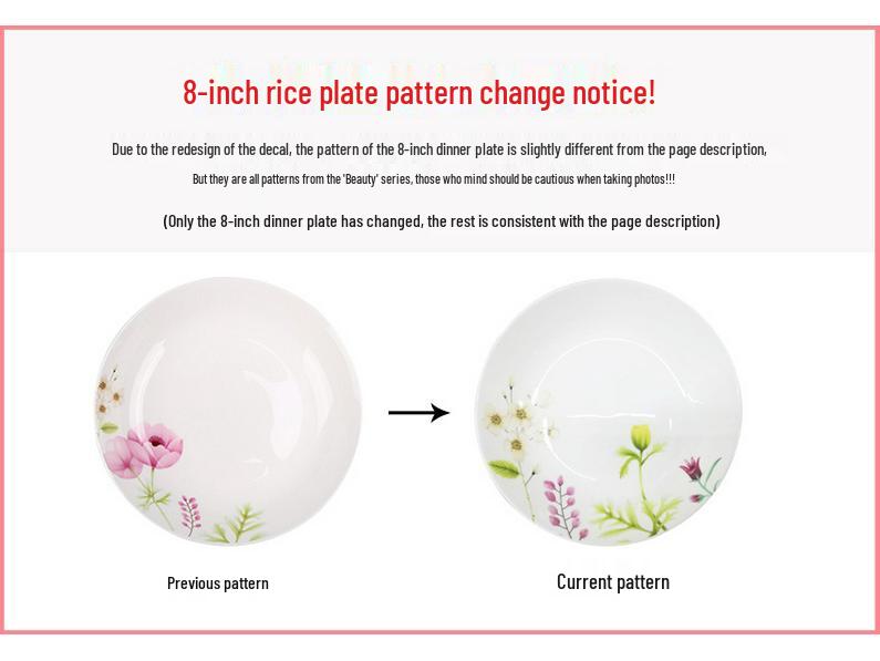 Korean Style Round Soup Plate - 8 Inch Creative Bone China Ceramic Dinnerware