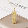 Gold Plated Virgin Mary St. Jude Angel Pendant Necklace For Women Religious Crystal Zircon Necklaces Christian Jewelry Gift