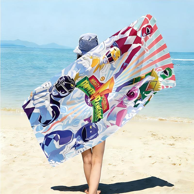 1Pc Power Rangers Heroic Battle Beach Towel Microfiber Beach Towel Thin Absorbent For Beach Swimming Yoga Bath Sports 0917264