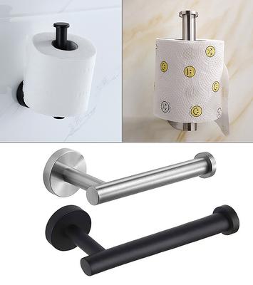 Toilet Wall Mounted Roll Holder Chrome Tissue Paper Stand Kitchen Cabinet Hanging Roll Stand Bathroom Bar Round