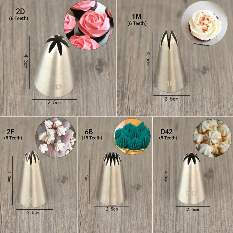 5Pcs Round Icing Piping Nozzles Diy Cream Writting Cake Decorating Tips Macaron Cookies Pastry Nozzles For Decorating Cakes