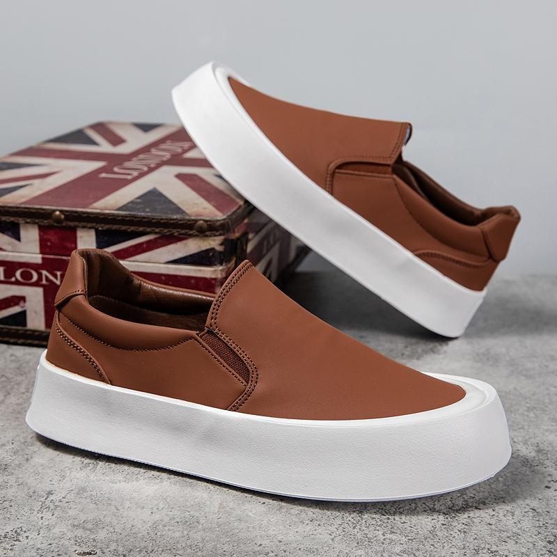 Fashion Leather Casual Shoes Elegantes Formal Men's Loafers Moccasins Breathable Slip On Male Boat Shoes Leisure Walk Moccasins