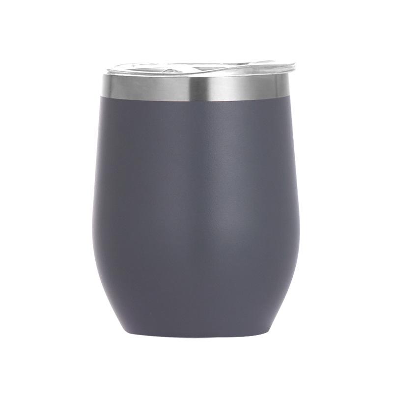 12oz isoliertes Rotweinglas aus Edelstahl, rot lackiert, mit Eierbecher-Design und individueller Logo-Option