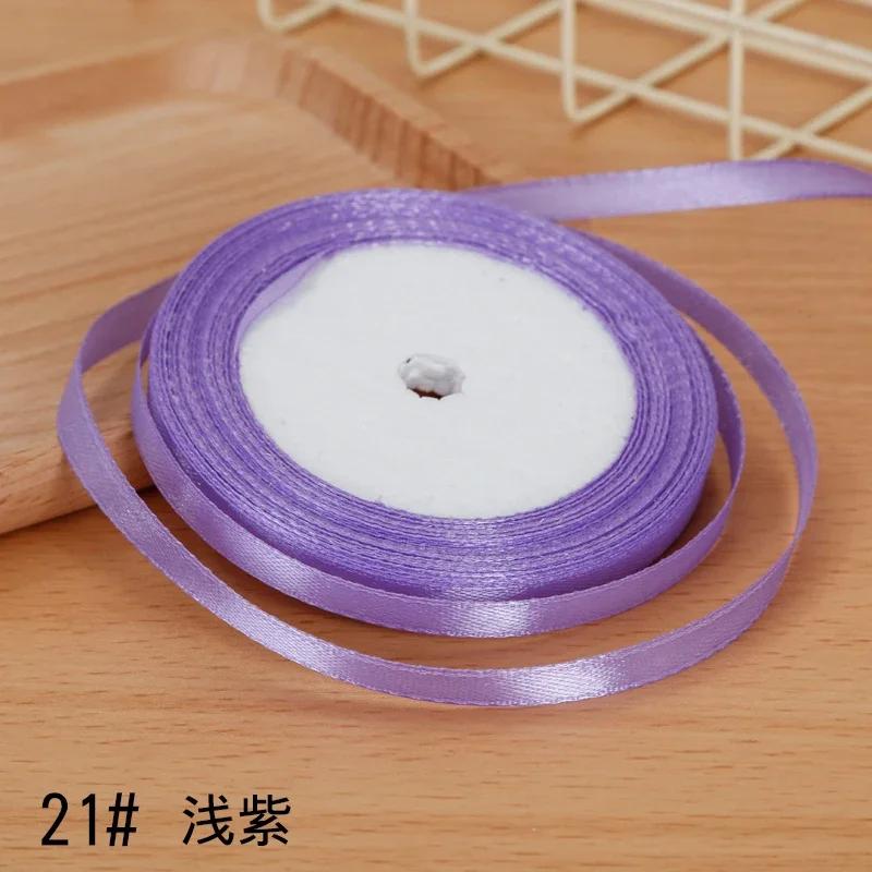 6mm Satin Ribbon DIY Artificial Silk Material Christmas Halloween Wedding Birthday Party DecorationHandmade Bows Gift Wrapping