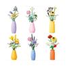 Idea Home Furnishing Building Brick Rose Sunflower Daisy Violet Construction Mini Block Flower Toy With Vase For Girl Gifts