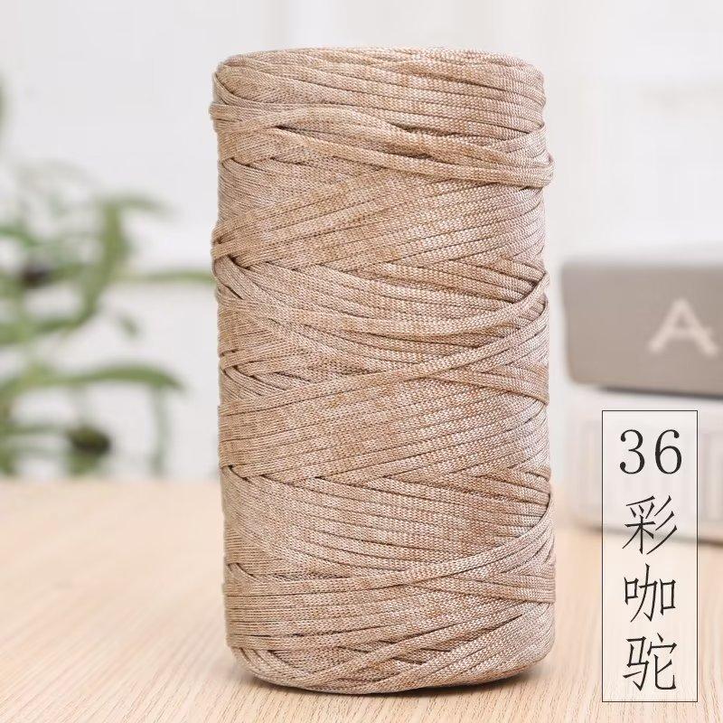 Mercerized Cotton And Linen Flat Belt Thread Light Body Ice Silk Crochet Hook Hat Wool Ball Handmade Diy Knitting Material Package