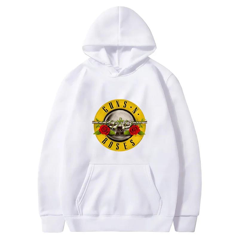 Herren Guns N Roses Bedruckte Hoodies Baumwolle Hardrock Band Herren und Damen Pullover Hip Hop Musik Kleidung Hoodies Herren Moleton