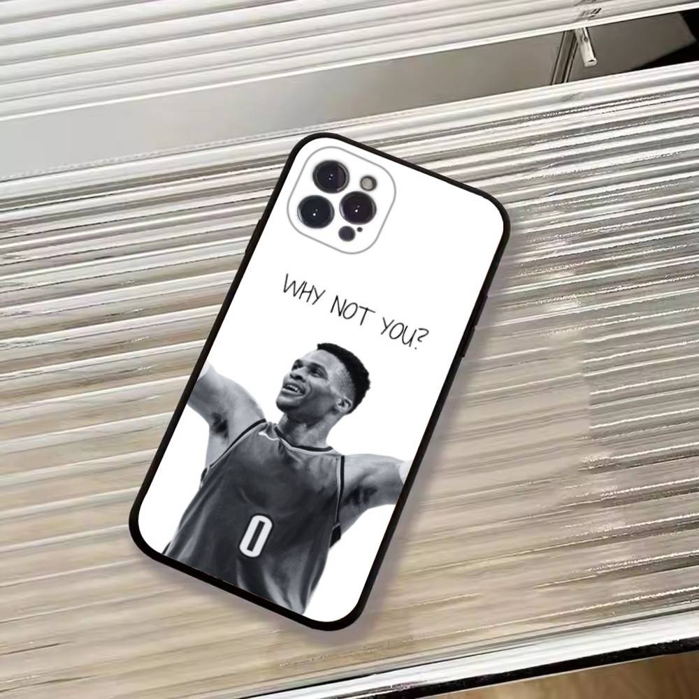 Russell W-Westbrook Basketball Support Phone Case For iPhone 17,16,15,14,13,12,11 Plus,Pro Max,XS,Soft Black Cover