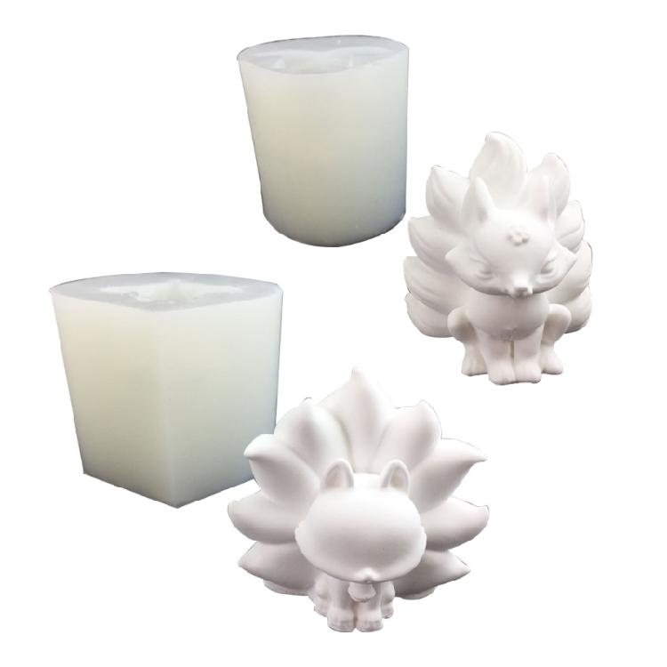 Nine Tailed Foxs Epoxy Resin Mold Non-stick Scented Candle Silicone Mold