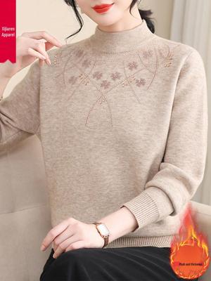 Mom's Winter Plush Sweater: Warm, Thick Inner Layer for Middle-Aged & Elderly Women