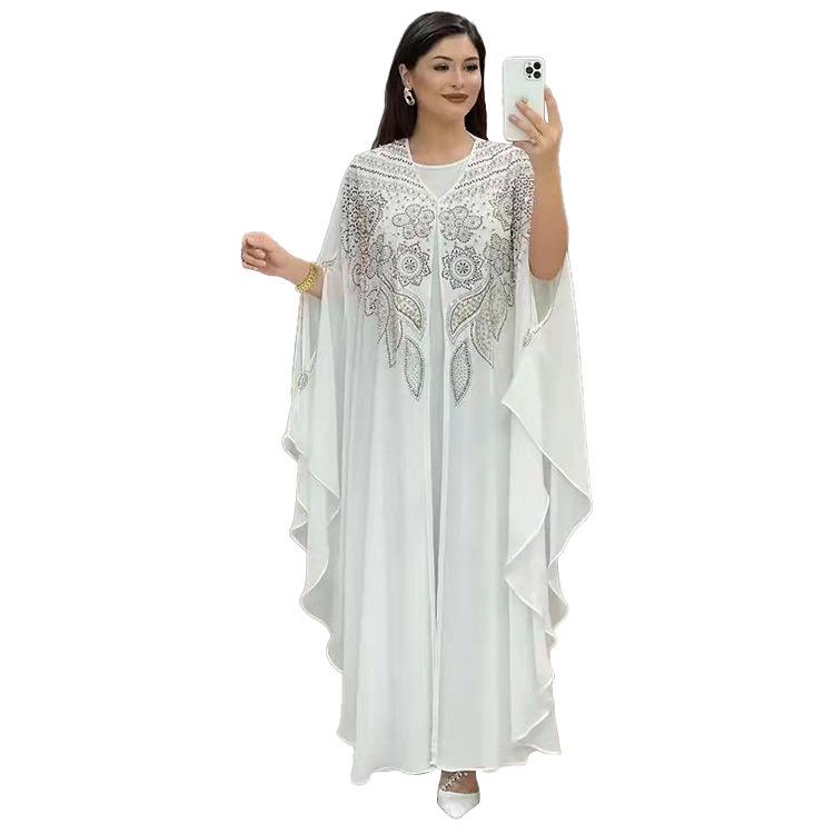 Plus Size Women's Long Muslim Robe Dress with Cloak