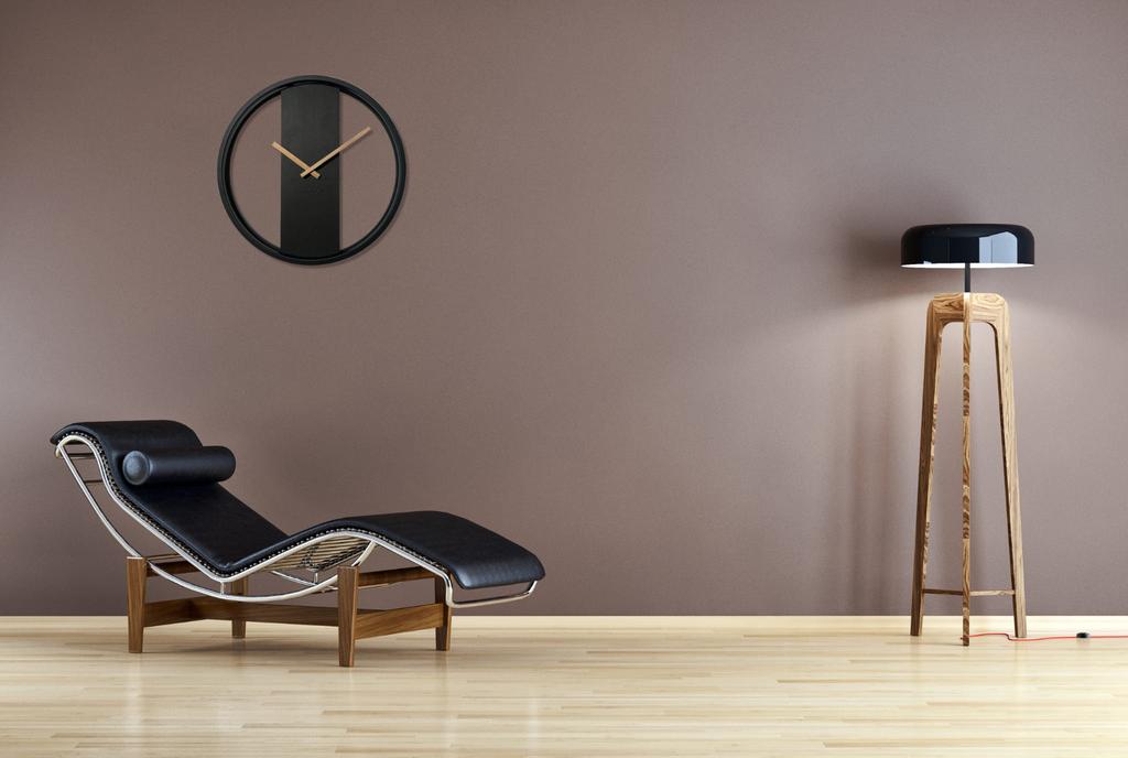 Round clock black loft oval metal 50cm