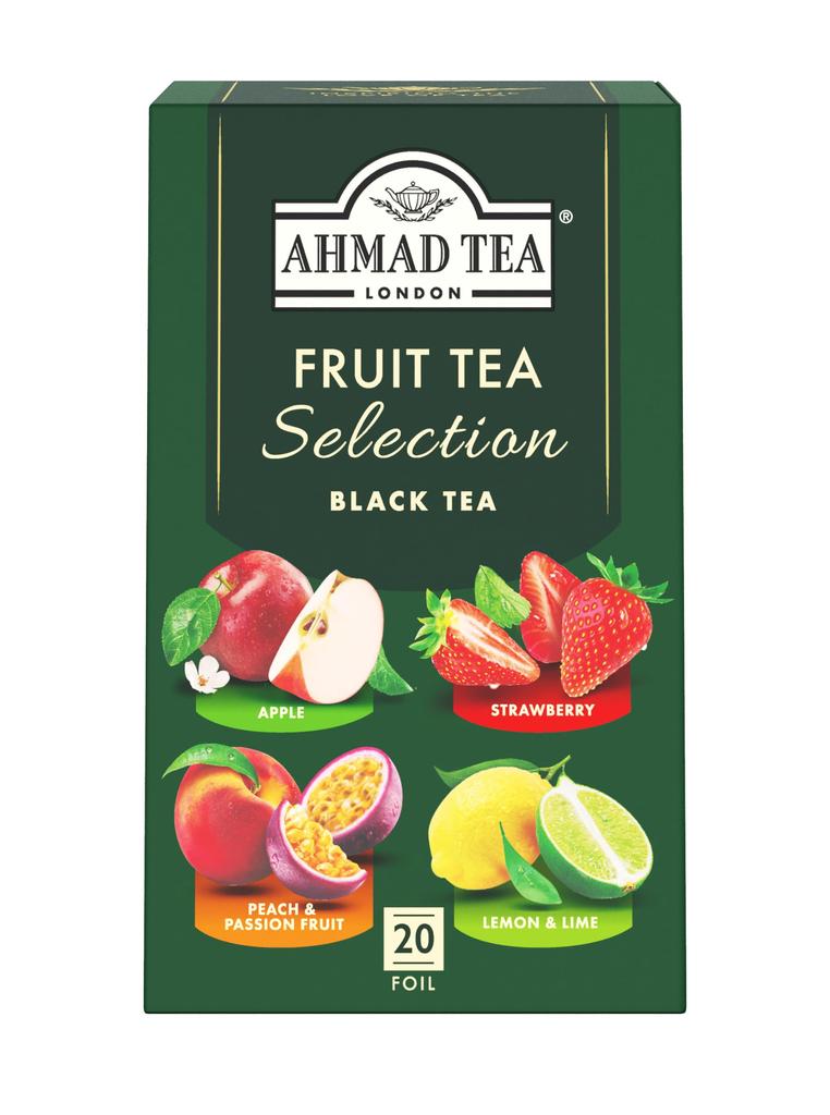 AHMAD TEA Fruit Selection Tea Bags, 20 Tea Bags X 3 Packs [Assorted Apple, Lemon & Lime, Peach & Passion Fruit, Strawberry]