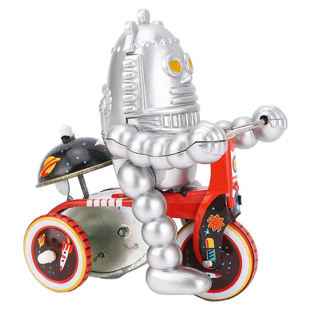 Retro Nakręcany Blaszany Zabawka Ręcznie Robiony Oszczędzający Energię Dzwoniący Robot na Rekwizyt do Fotografii Kolekcja Prezent