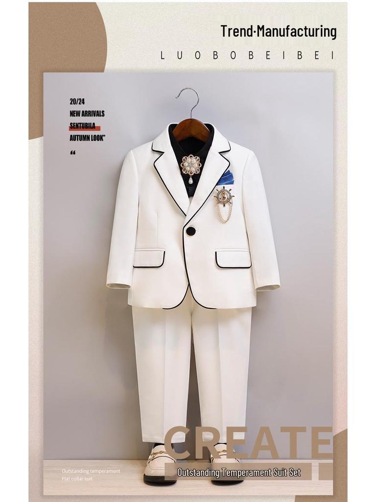 Completo Elegante da Bambino: Abito da Cerimonia, Evento o Fotografia per Ragazzo Bello con Gilet