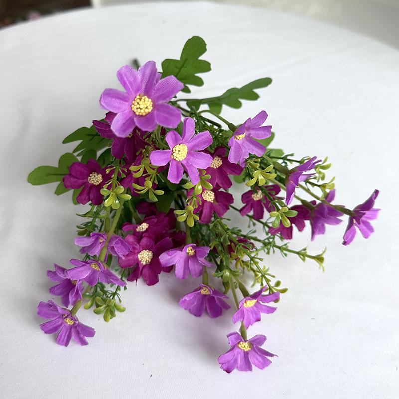 Artificial Flowers Artificial Small Daisy Simulation Green Plant Jumping Orchid Fake Flowers Bundle Wedding Home Silk Flower Decorative Props