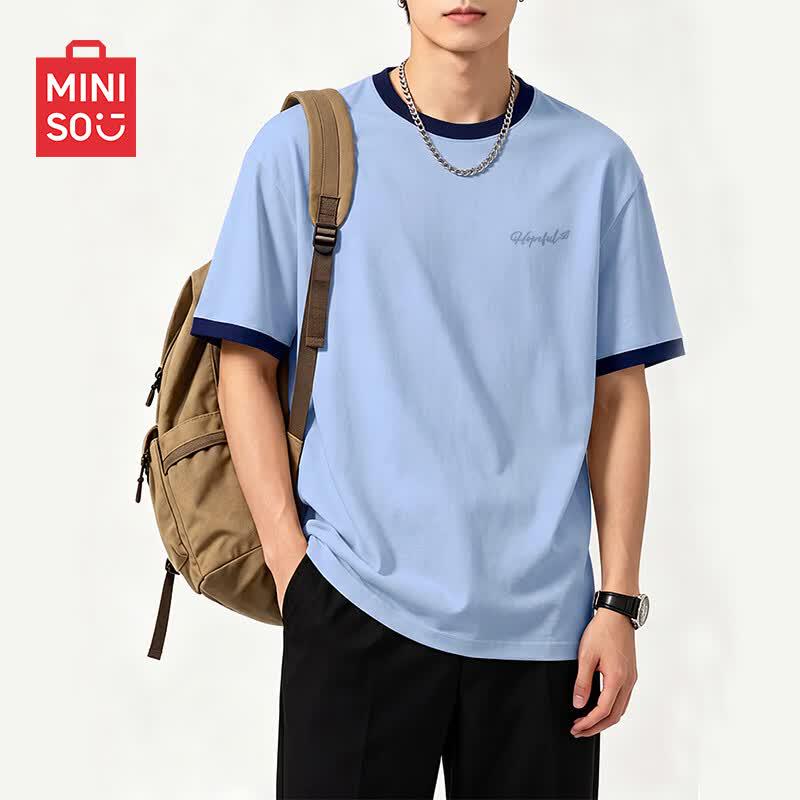MINISO Men s Premium Color-Block Cotton T-Shirt XL