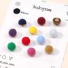 Colorful Half-Round Mushroom Flocked Plastic Buttons for Children's Sweaters and Cardigans - Decorative Clothing Accessories
