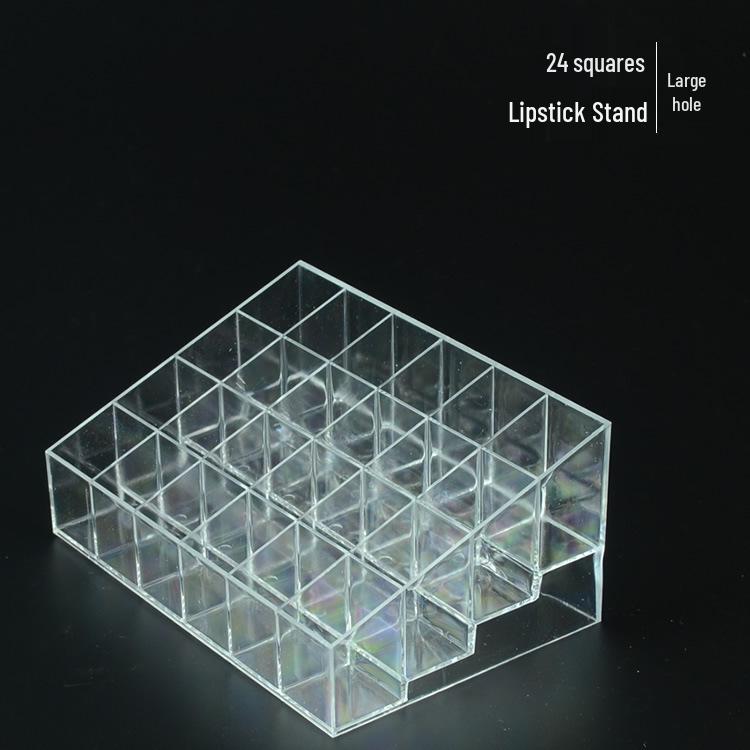Transparent 24-Slot Lipstick Display & Storage Holder
