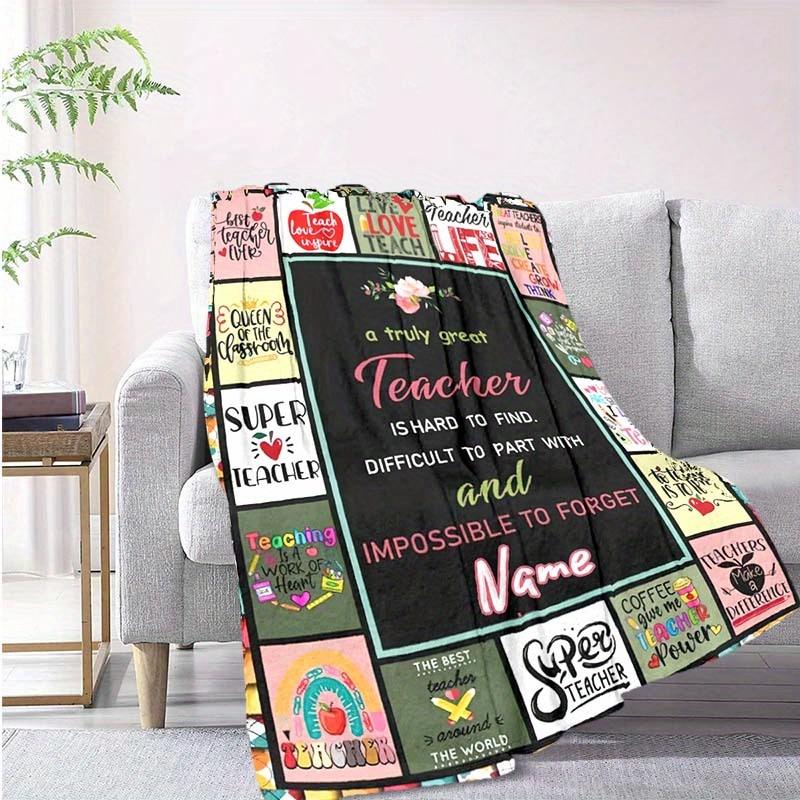 For Teachers Customize Your Name Blanket Used For Chair Office Sofa Bed Camping Soft And Warm Giving Friends And Relatives Birthday Gifts Graduation