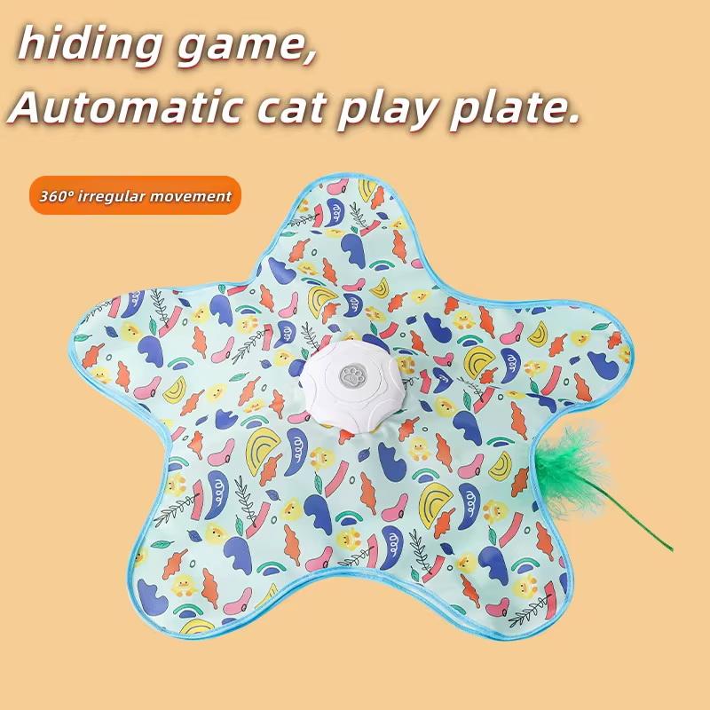 

Игрушка для кошек и собак Интерактивная Прятки Игрушка для кошек с писком мыши Активируемая движением Мобильная Скрытое перо Игрушка для дразнения котят зелёный