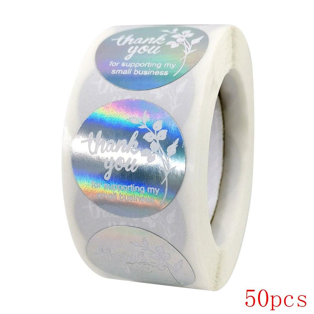 50-500pcs Silver Foil Labels Thank You Sticker for Business Package Gift Seal Labels Shipping Sticker 500pcs Handmade Stationery